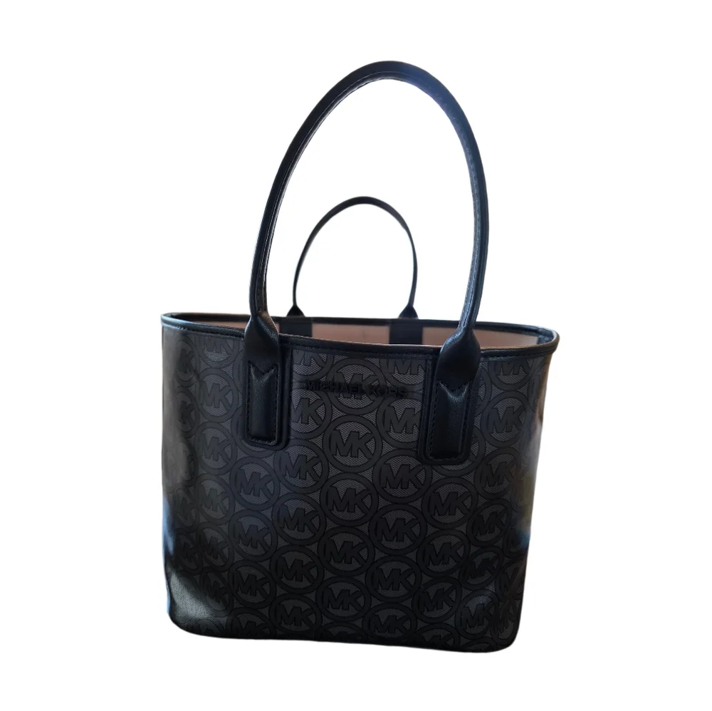 MICHAEL KORS Jodie Small Logo Set Tote Bag Black W-Matching Card Case Wallet NWT - Picture 5 of 10